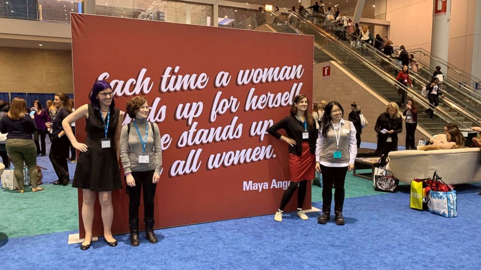 PHOTO: Attendees pose at the 2018 Massachusetts Conference for Women in Boston.