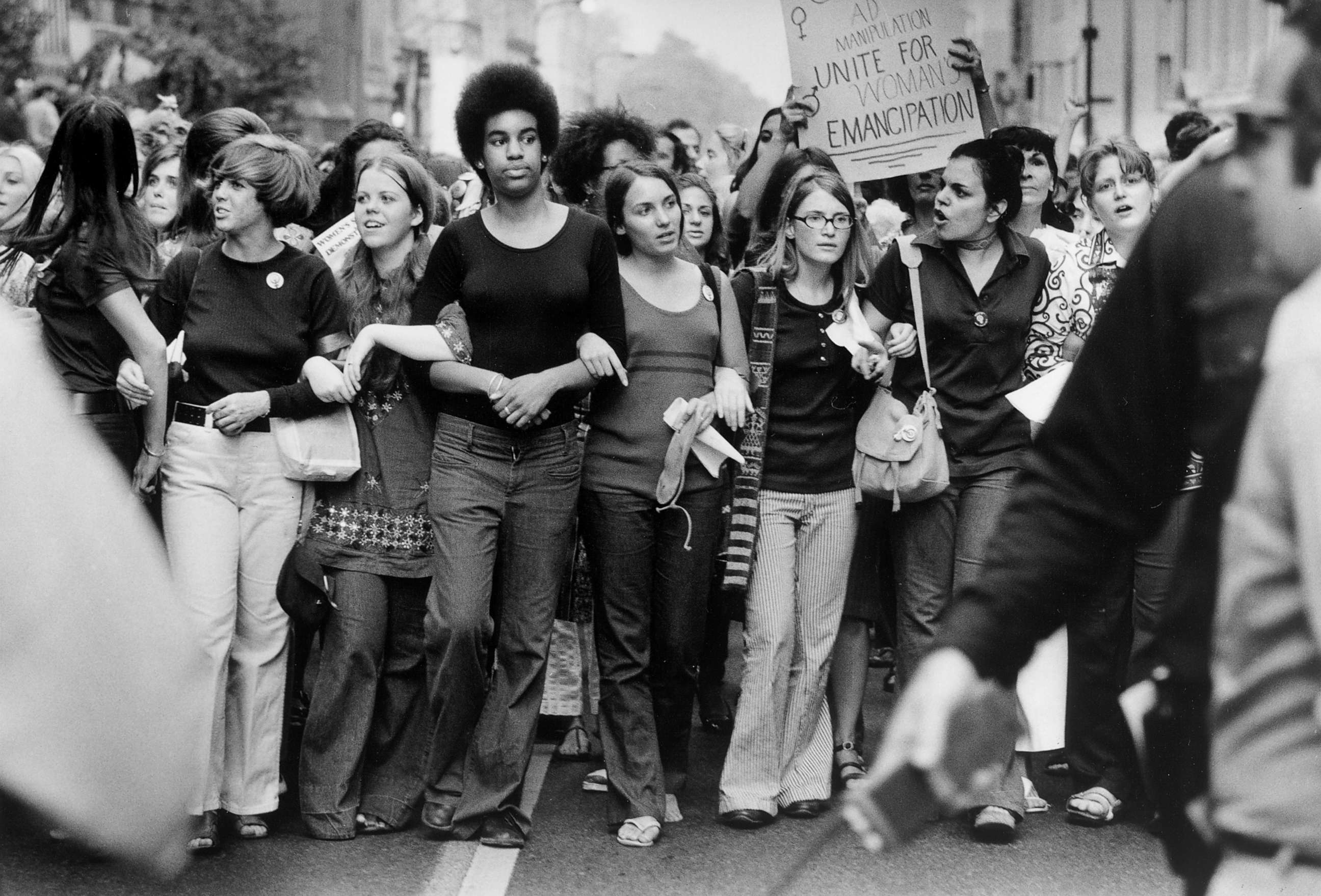 PHOTO: Women march down Fifth Avenue in New York during a Women's Equality March on Aug. 26, 1970, organized by the National Organization for Women to commemorate the 50th anniversary of the passing of the Nineteenth Amendment.