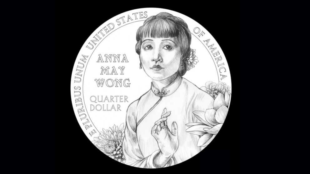 PHOTO: A sample of the new quarter coming out in 2022 that on the tail side will show images of Anna May Wong. 