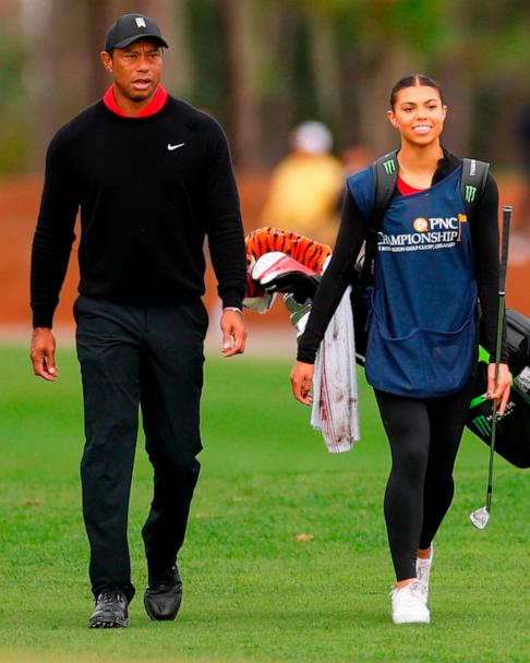 Tiger Woods' daughter Sam serves as his caddie for 1st time - Good