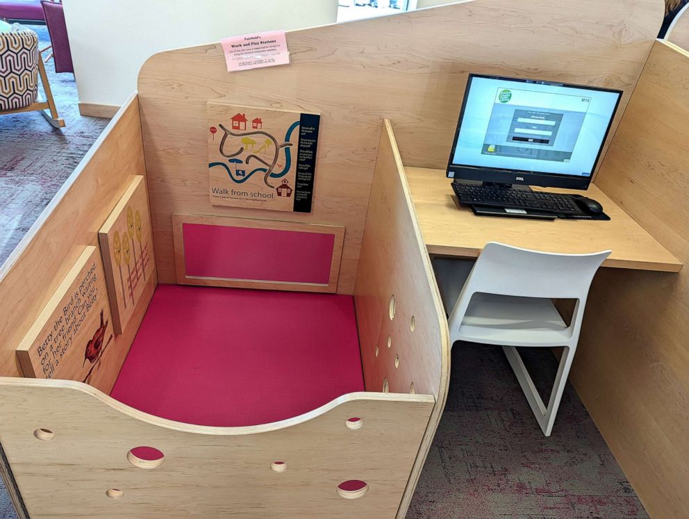 PHOTO: A custom carrel at a Virginia library features a play area for babies and toddlers at Henrico County's Fairfield Area Library.