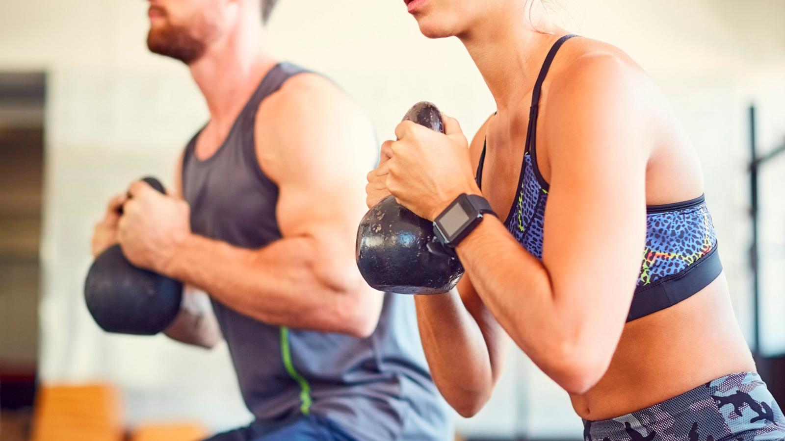 PHOTO: A woman and man work out in this undated stock photo.