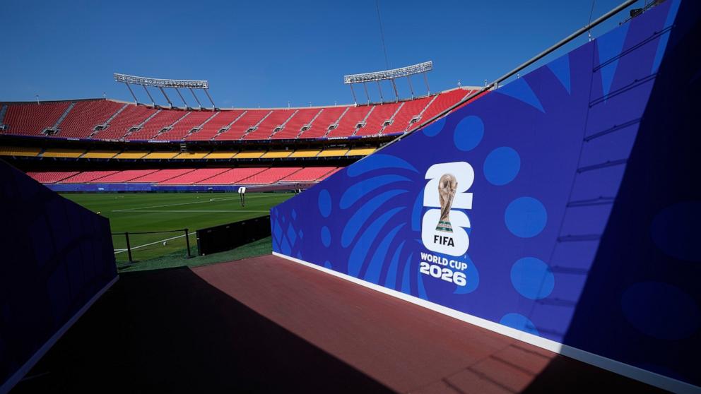 PHOTO: A tunnel leads to the pitch at Arrowhead Stadium as it is transformed to Kansas City Stadium ahead of the FIFA World Cup 2026 soccer tournament June 8, 2026, in Kansas City, Mo.