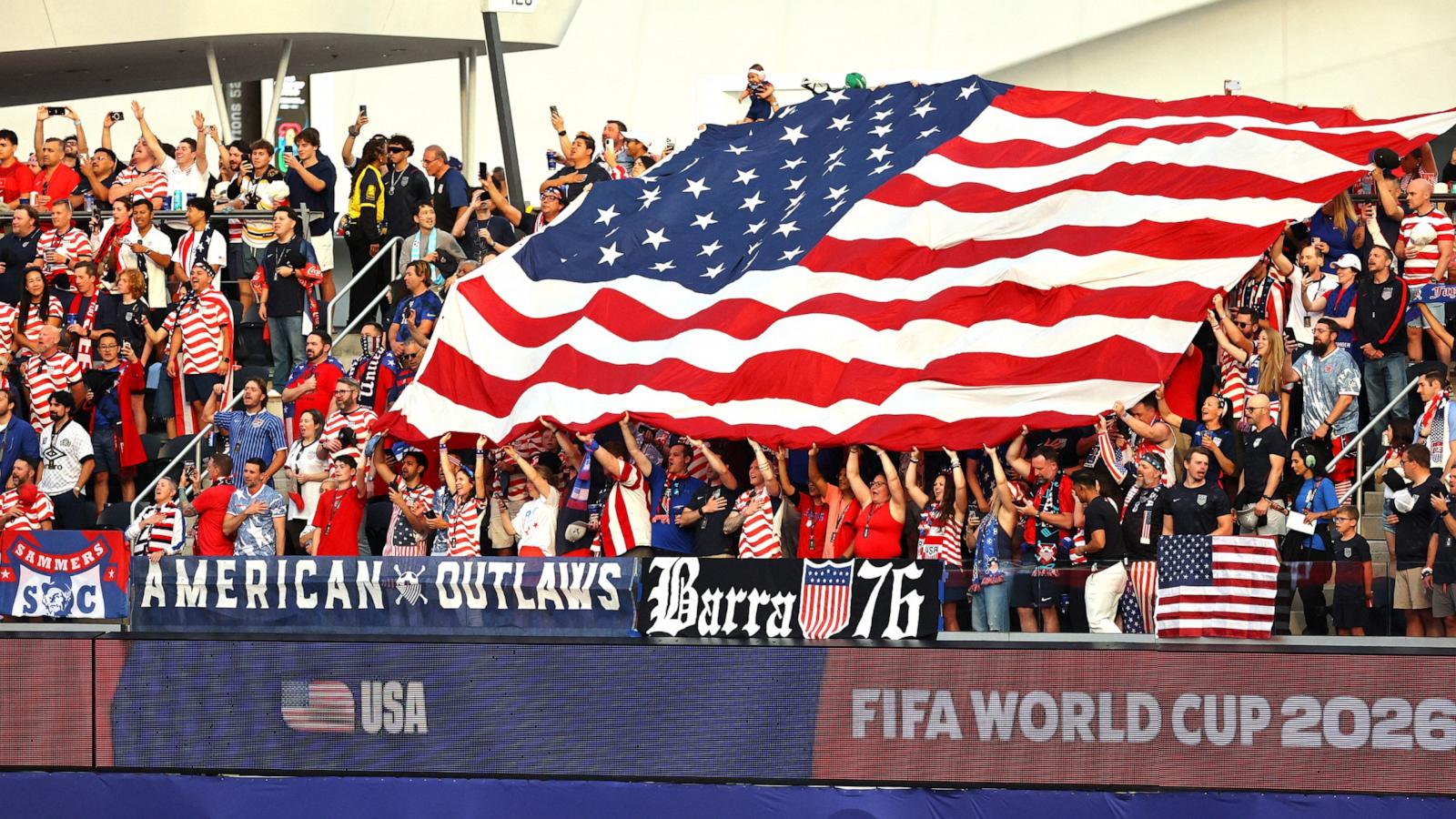 PHOTO: Fans are shown inside the stadium before the United States v Turkey match of the FIFA World Cup 2026, at Los Angeles Stadium, on June 25, 2026, in Inglewood, Calif.