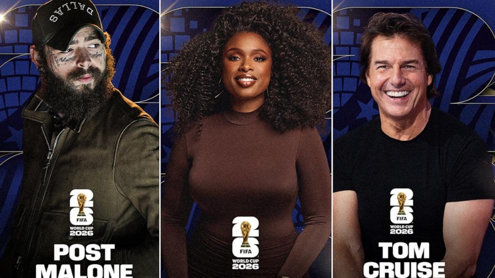 PHOTO: Post Malone, Jennifer Hudson and Tom Cruise are a few of the World Cup Closing Ceremony artists. 