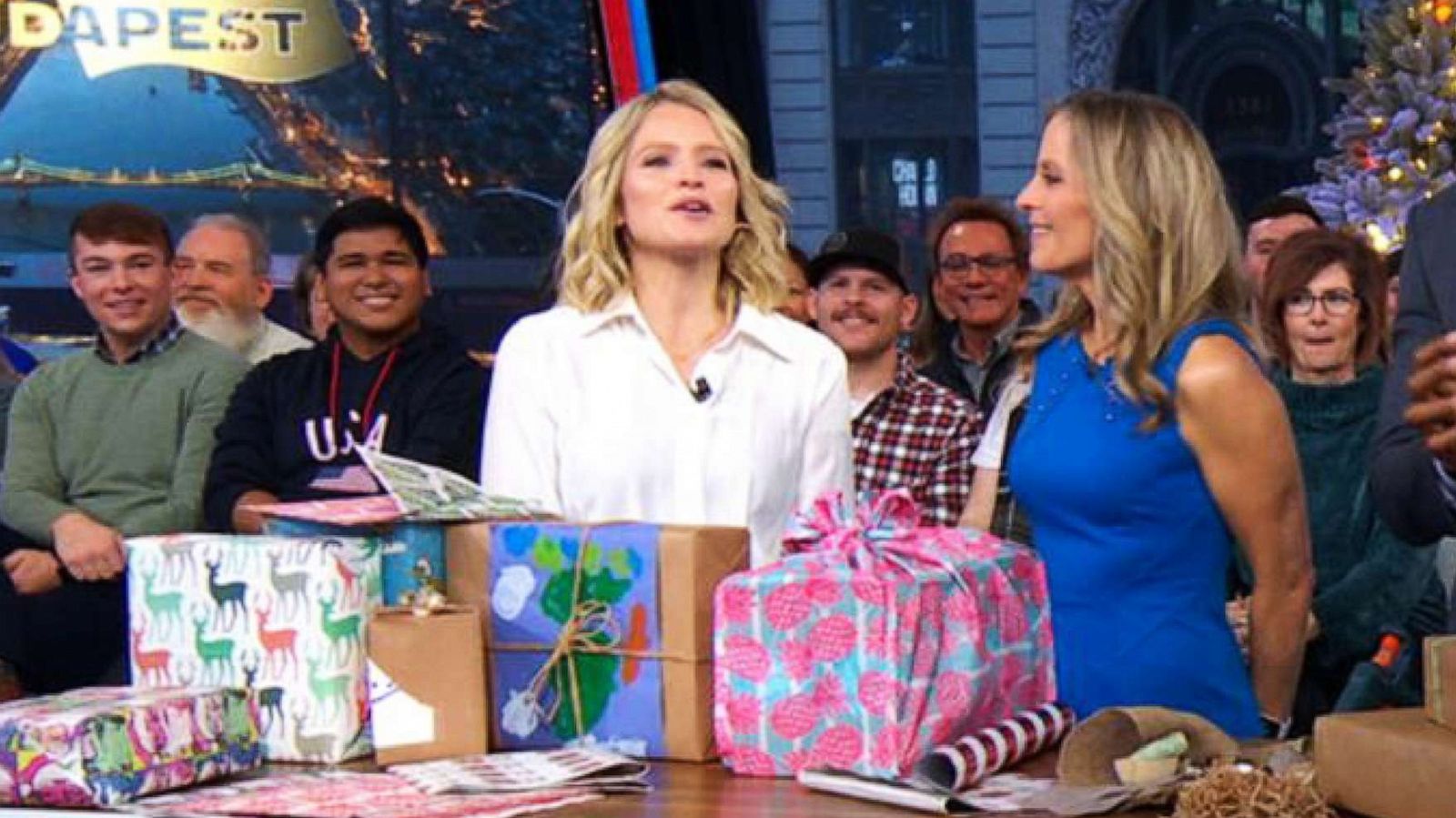 PHOTO: ABC News' Becky Worley shares tips on reducing waste during the holidays to Sara Haines and Michael Strahan on "Good Morning America" on Dec. 10, 2019.