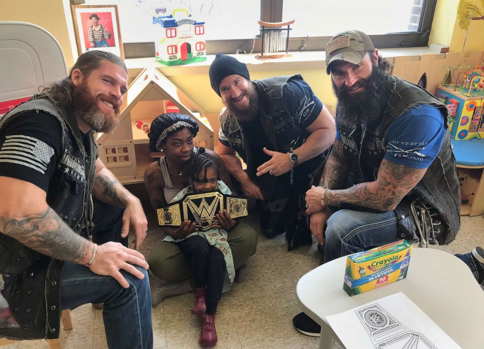 PHOTO: "The Forgotten Sons" visit a little girl at The Brooklyn Hospital Center.