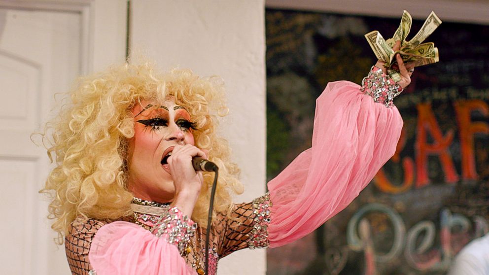 PHOTO: Potted Plant, also known as Wyatt Kent out of drag, performs in Manitou Springs, Colorado.