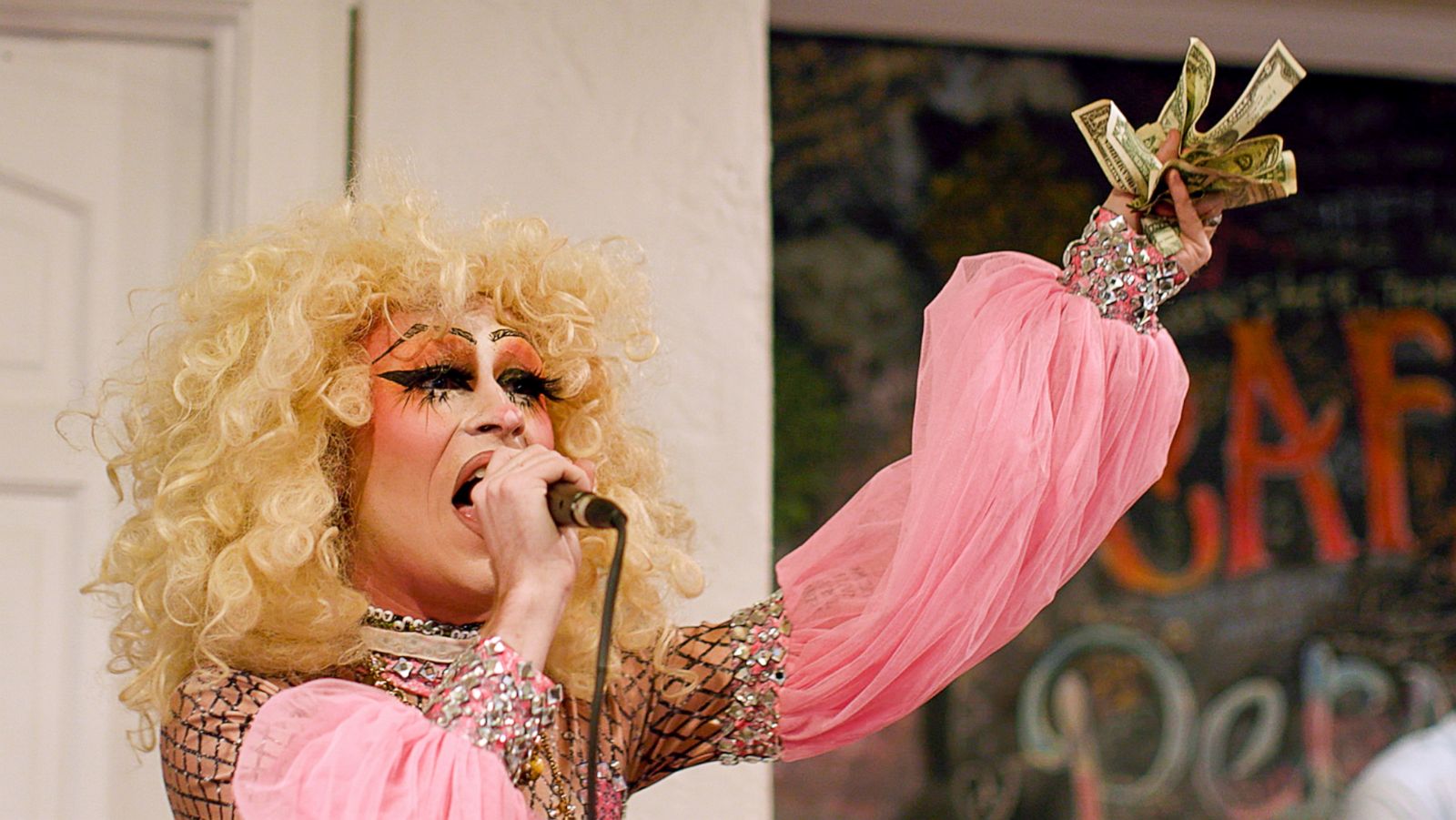 PHOTO: Potted Plant, also known as Wyatt Kent out of drag, performs in Manitou Springs, Colorado.