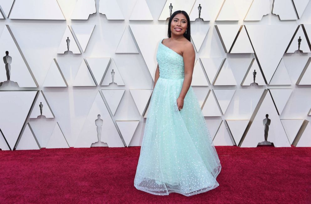 PHOTO: Yalitza Aparicio arrives at the Oscars, Feb. 24, 2019, at the Dolby Theatre in Los Angeles.