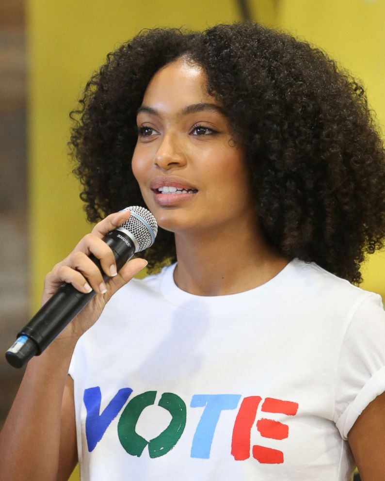 PHOTO: Actress Yara Shahidi speaks at the We Vote Next Summit event presented by Eighteen X 18 at TOMS Corporate Office, Sept. 29, 2018, in Los Angeles, Calif.