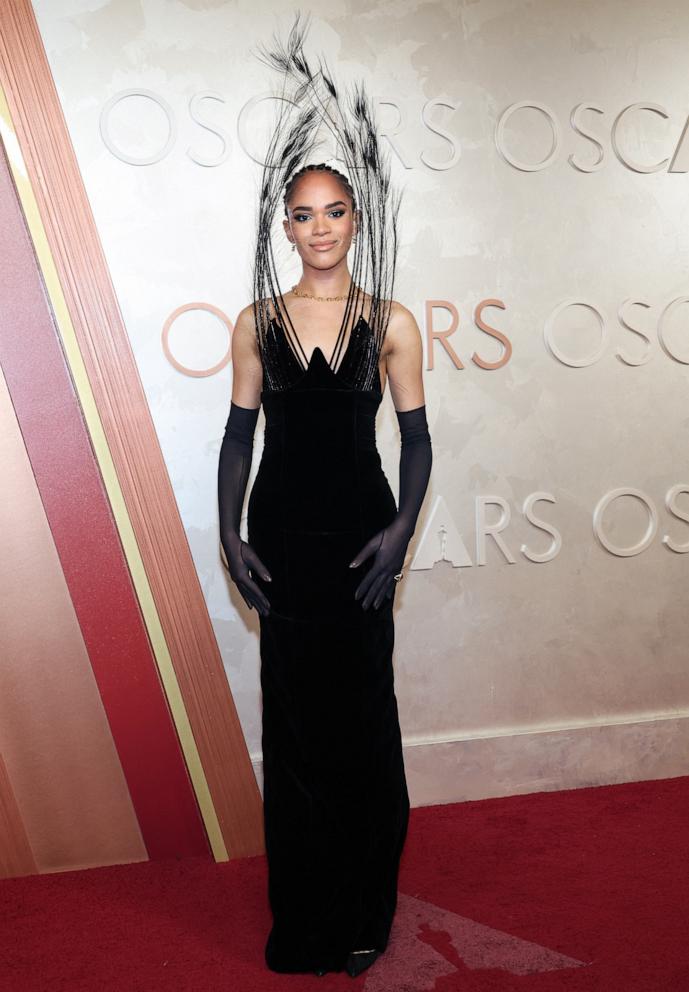 PHOTO:Yasmin Finney poses on the red carpet during the Oscars arrivals at the 97th Academy Awards in Los Angeles, March 2, 2025.