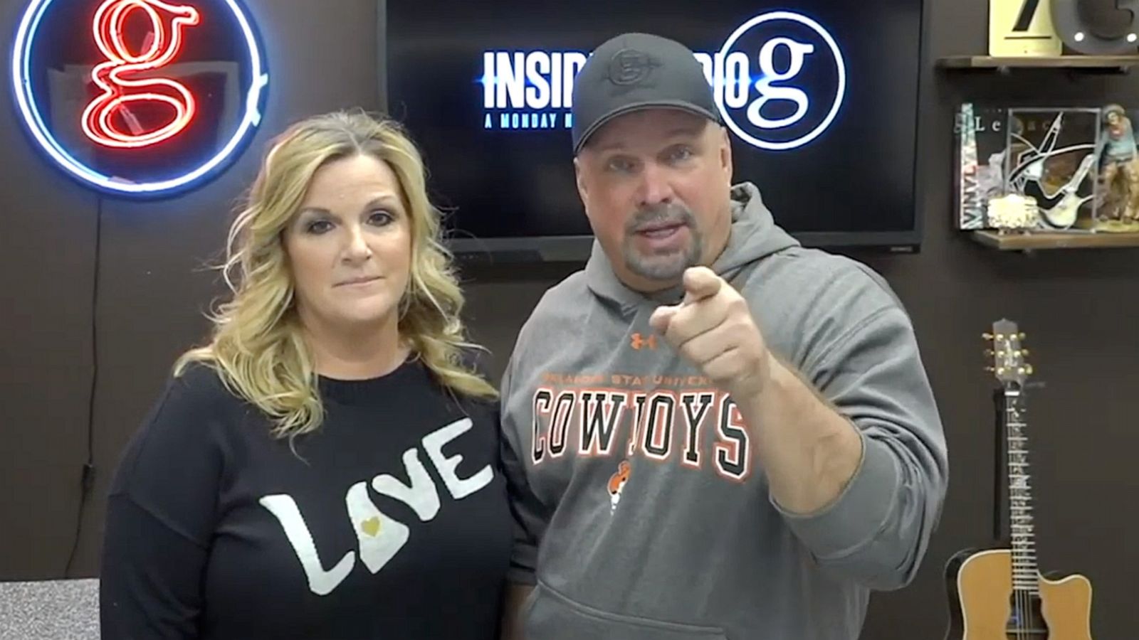 PHOTO: Country music stars Trisha Yearwood and Garth Brooks appeared in a public service announcement that aired in Tennessee encouraging social distancing and flattening the curve of COVID-19.