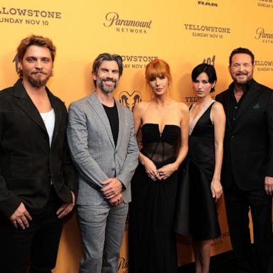 PHOTO: (L-R) Luke Grimes, Wes Bentley, Kelly Reilly, Kelsey Asbille Chow, Cole Hauser and Gil Birmingham attend the Paramount's 