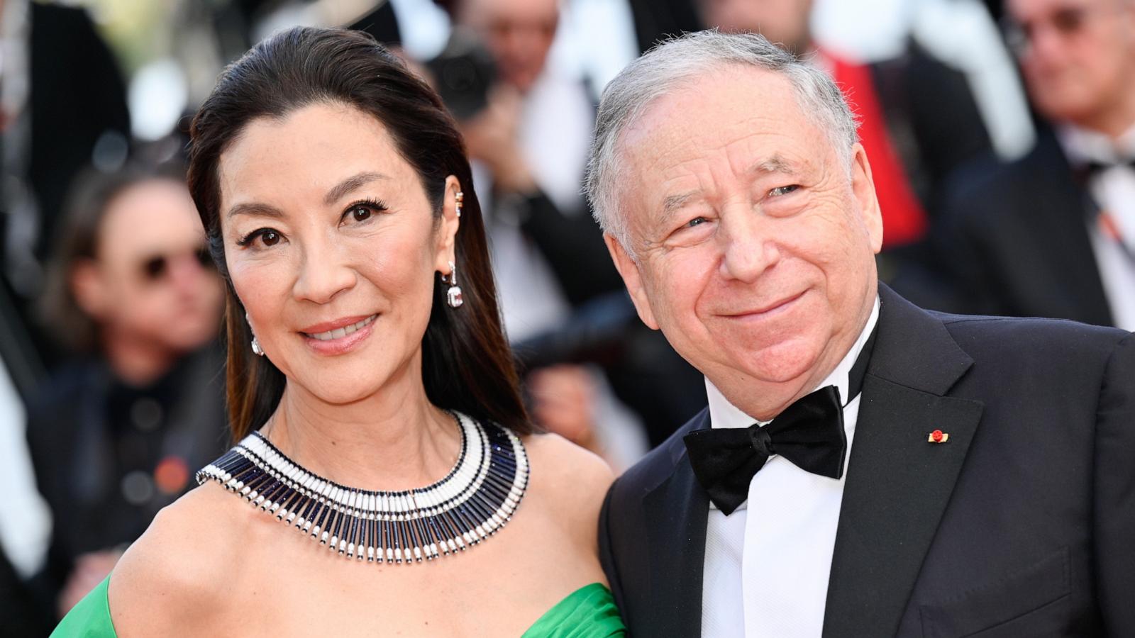 PHOTO: Michelle Yeoh and Jean Todt attend the "Firebrand (Le Jeu De La Reine)" red carpet during the 76th annual Cannes film festival at Palais des Festivals on May 21, 2023 in Cannes, France.