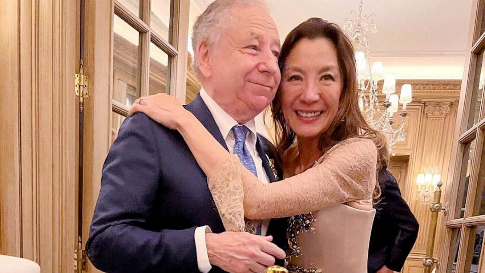 PHOTO: Michelle Yeoh and Jean Todt are seen together in a photo shared by Felipe Massa on July 27, 2023.