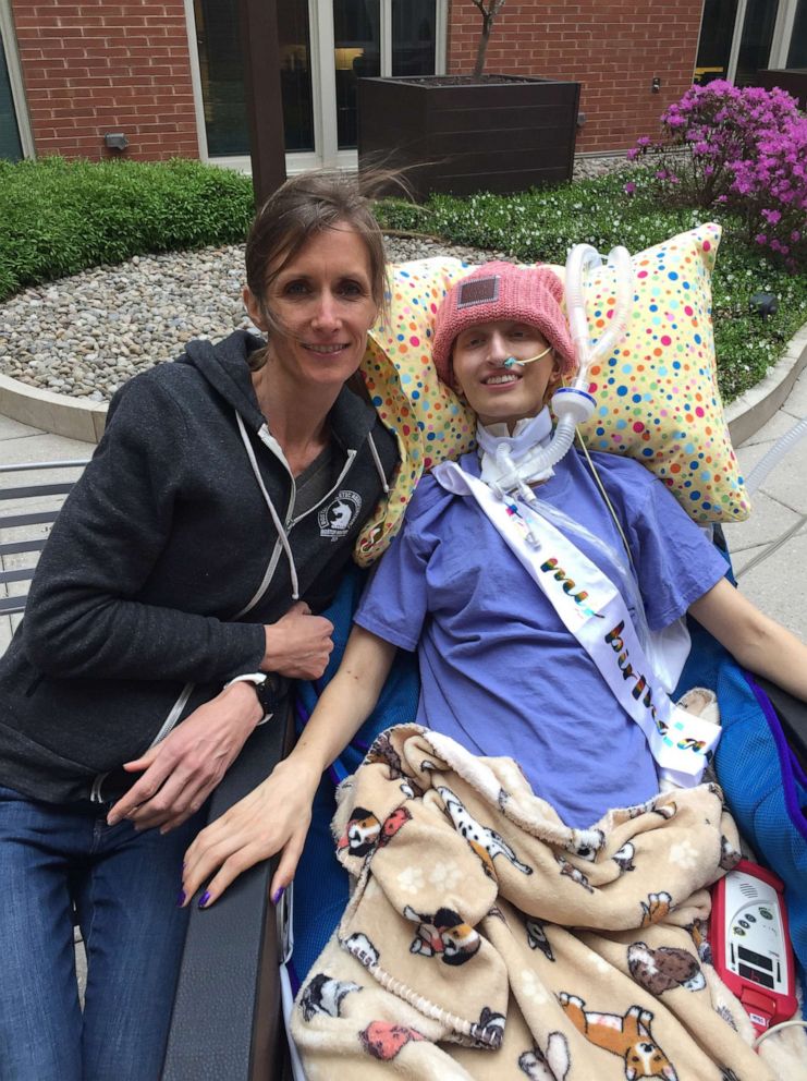 PHOTO: Gretchen and Yeva Klingbeil are photographed together on Yeva's birthday during her treatment for cancer.