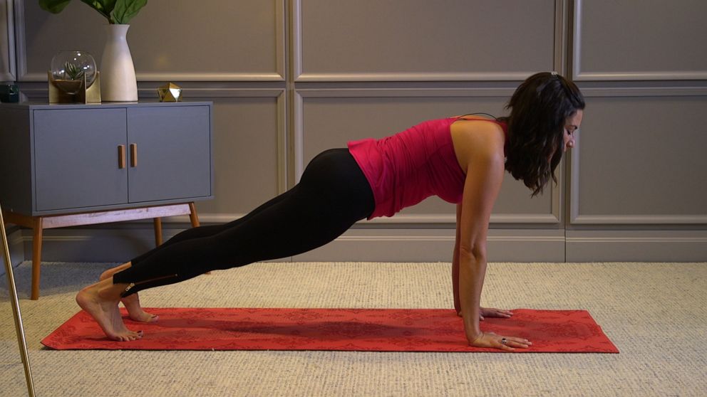 big boobs, ponytail, arched back, cleavage, women, pointed toes, yoga  pants, yoga pose, sports bra, gym clothes