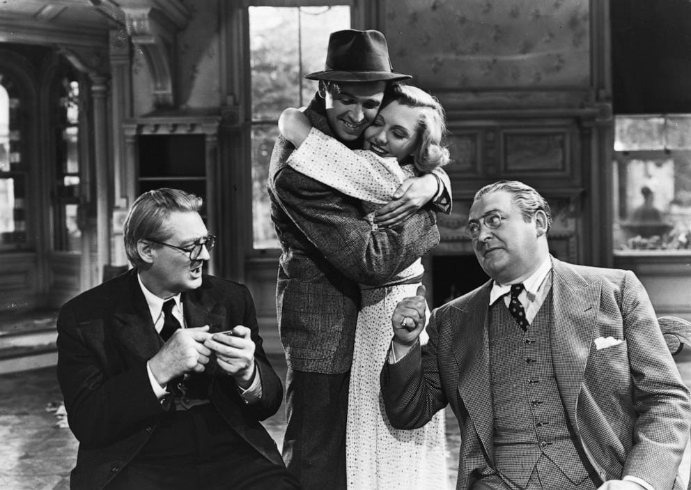 PHOTO: Lionel Barrymore, James Stewart, Jean Arthur and Edward Arnold appear in a scene from the 1938 film "You Can't Take It with You."