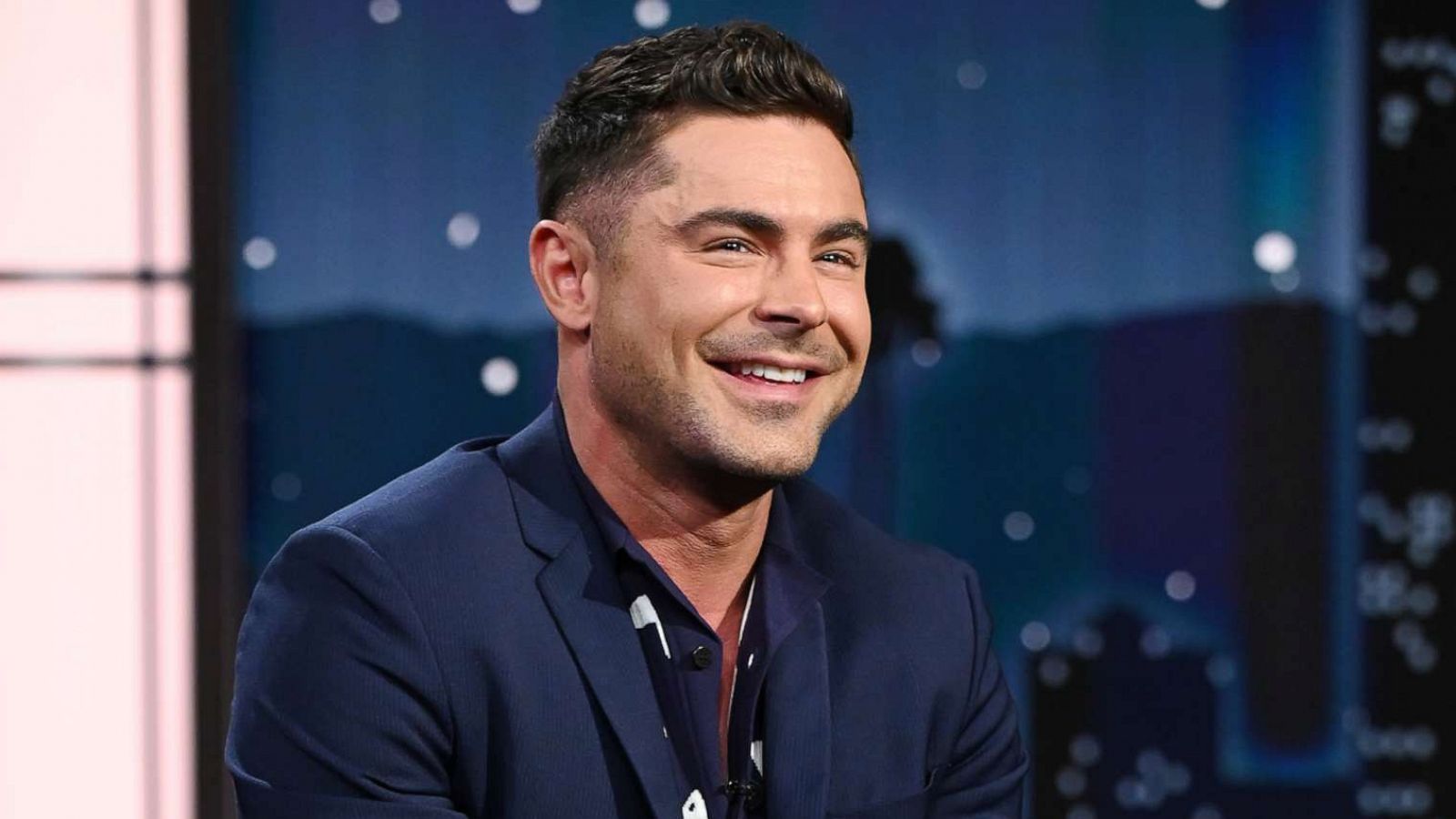 PHOTO: Zac Efron appears on the TV show, Jimmy Kimmel Live, May 10, 2022, in Los Angeles.