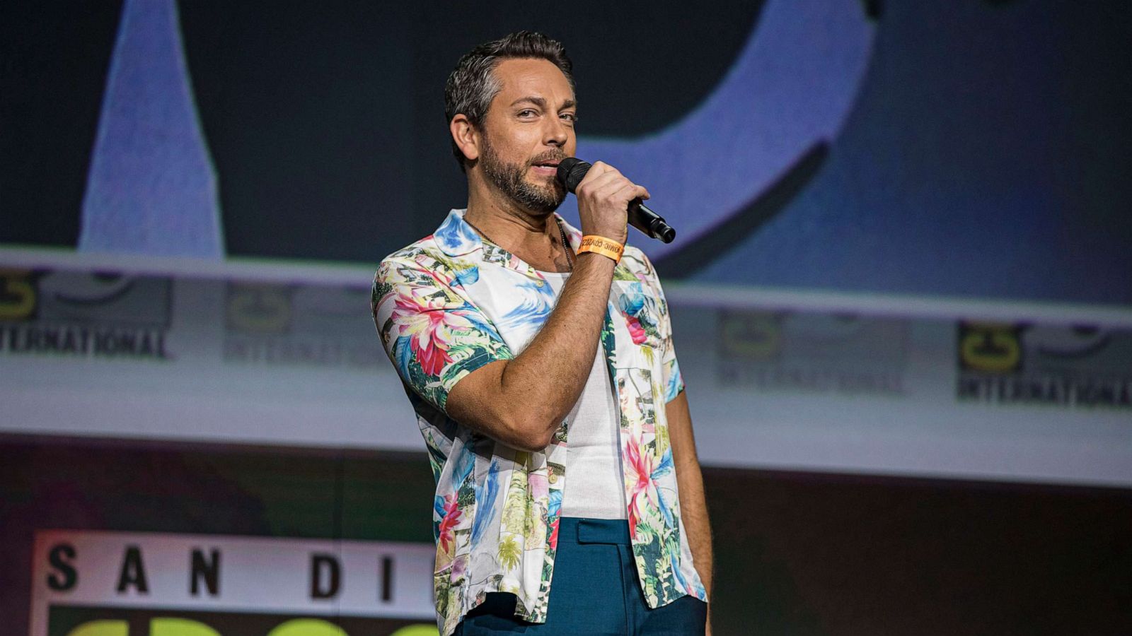 PHOTO: In this July 23, 2022, file photo, actor Zachary Levi appears at the Warner Brothers panel promoting his upcoming film "Shazam! Fury of the Gods" at 2022 Comic-Con International Day 3, in San Diego.