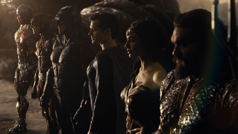 PHOTO: Ray Fisher, Ezra Miller, Ben Affleck, Henry Cavill, Gal Gadot, Jason Momoa appear in the 2021 film, "Zack Snyder's Justice League."