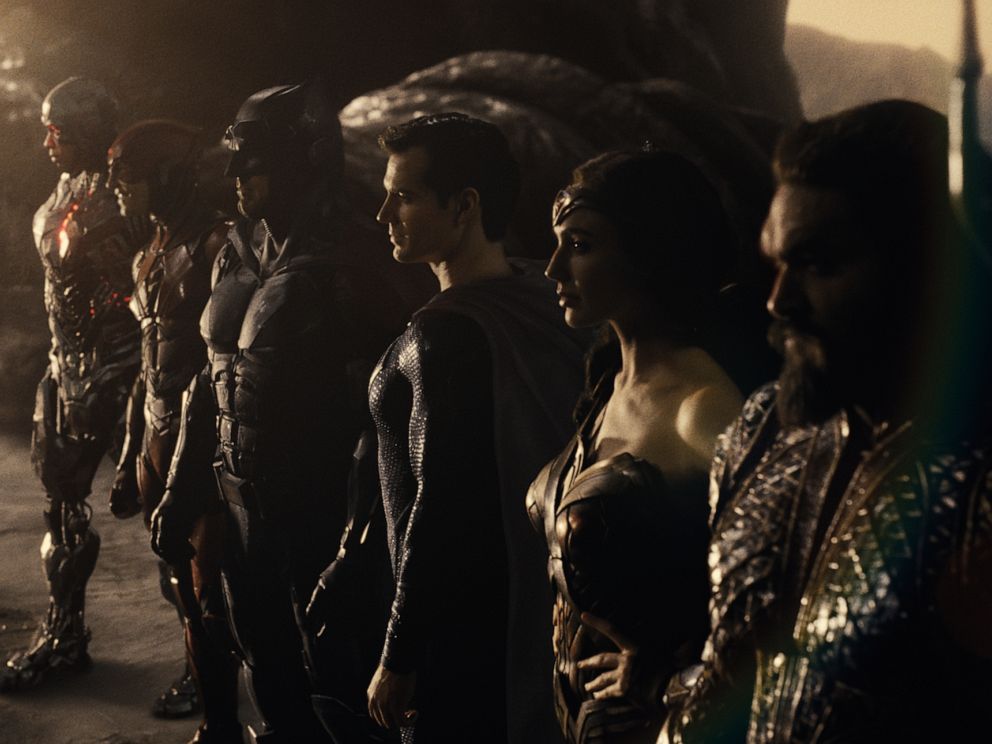 PHOTO: Ray Fisher, Ezra Miller, Ben Affleck, Henry Cavill, Gal Gadot, Jason Momoa appear in the 2021 film, "Zack Snyder's Justice League."