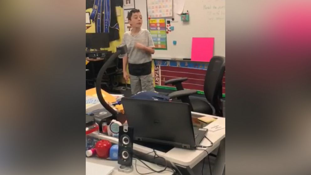 PHOTO: Rumari Zalez, a 4th grade student at Eagle Canyon Elementary in Chino Hills, California, stood up in front of his classroom on April 5 and told his peers what it's like to be on the spectrum.
