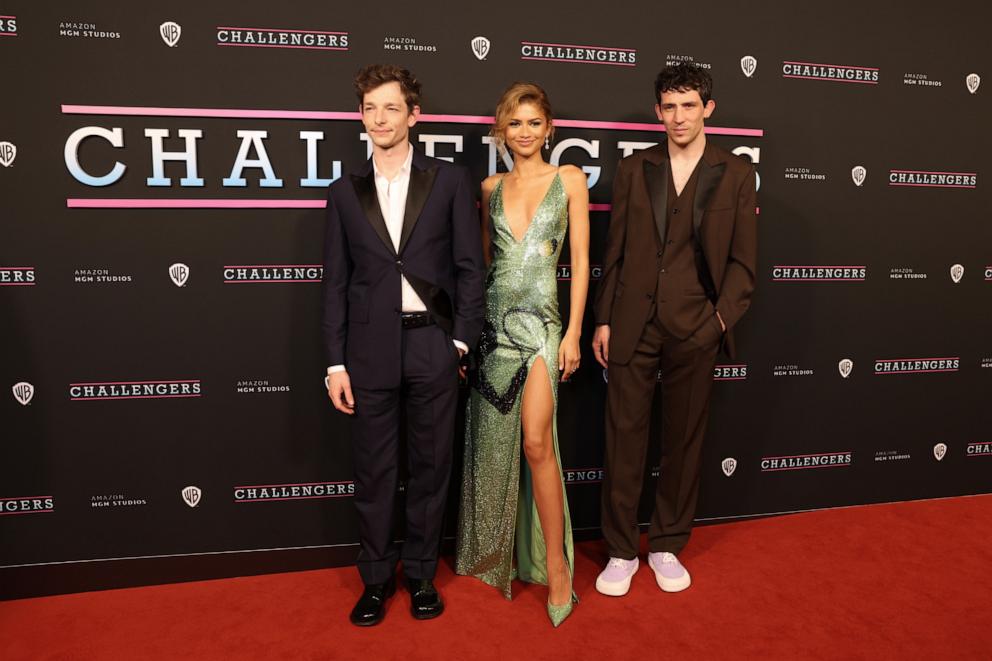 PHOTO: Mike Faist, left, Zendaya, center, and Josh O'Connor attend the Australian premiere of "Challengers" at the State Theatre, March 26, 2024, in Sydney.