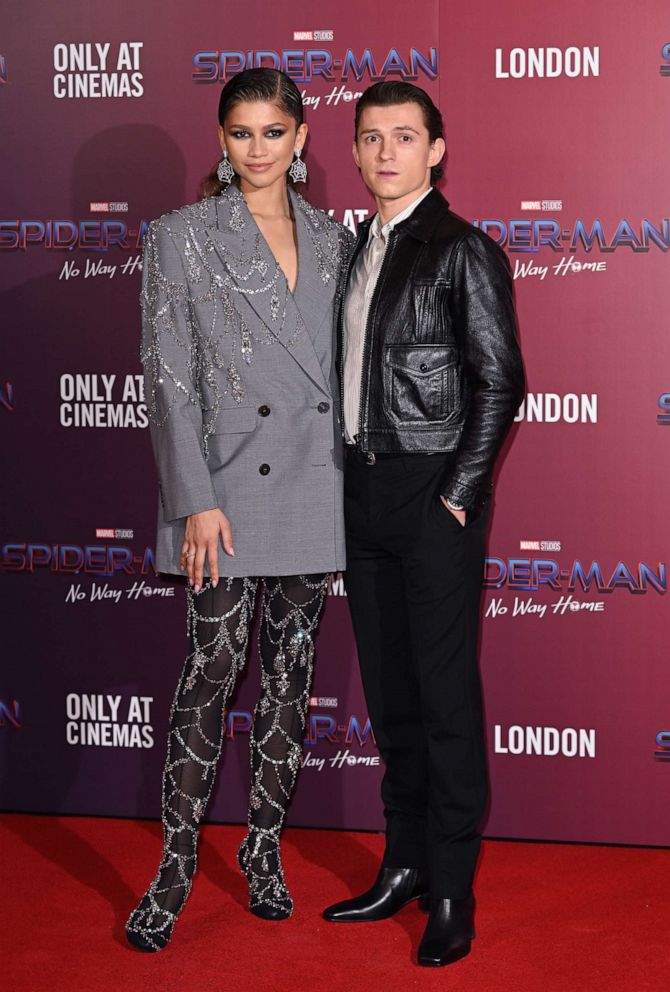 PHOTO: Zendaya and Tom Holland attend a photocall for "Spiderman: No Way Home" at The Old Sessions House on Dec. 05, 2021, in London.