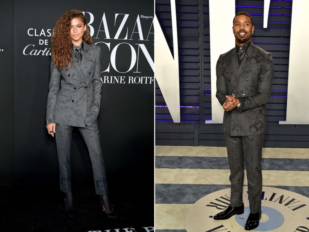 PHOTO: Zendaya attends the 2019 Harper's Bazaar ICONS on Sept. 06, 2019, in New York and Michael B. Jordan attends the 2019 Vanity Fair Oscar Party on Feb. 24, 2019, in Beverly Hills, Calif.