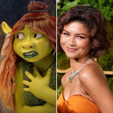 PHOTO: A still of Zendaya's character in the upcoming film "Shrek 5," left, and Zendaya.