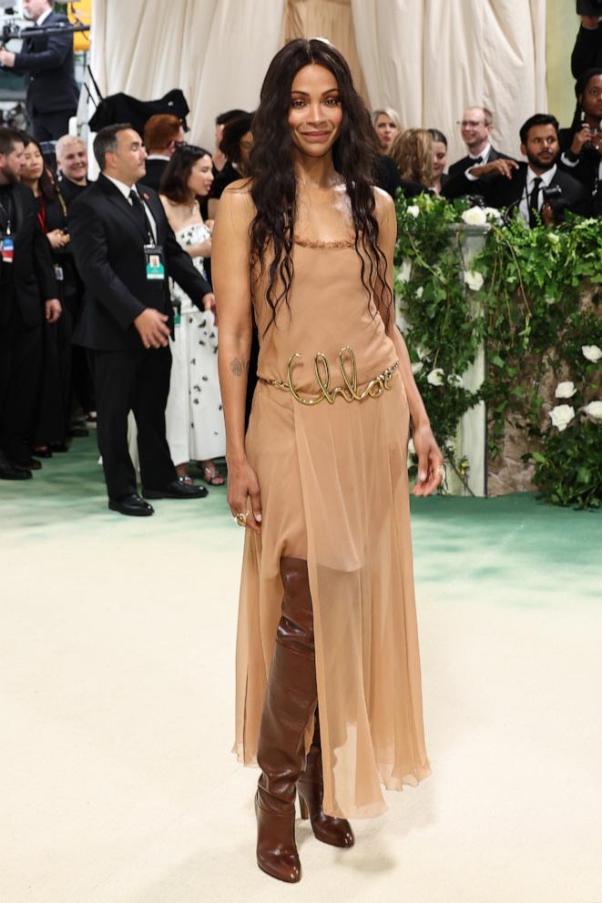 PHOTO: Zoe Saldana attends The 2024 Met Gala Celebrating "Sleeping Beauties: Reawakening Fashion" at The Metropolitan Museum of Art, May 6, 2024, in New York.