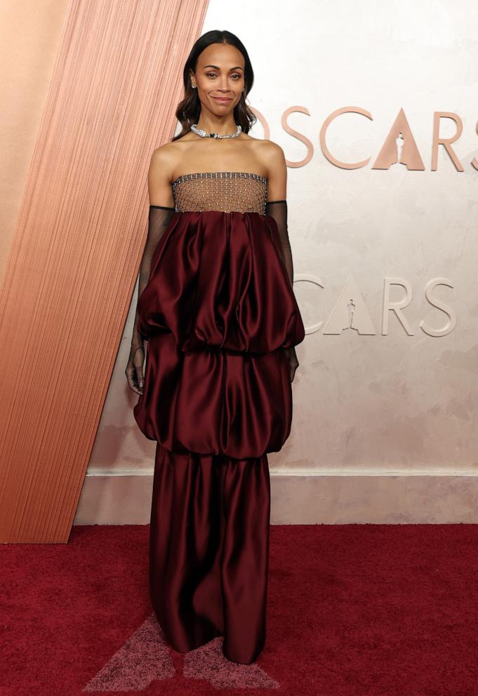 PHOTO: Zoe Saldana attends the 97th Annual Oscars, March 2, 2025 in Los Angeles.