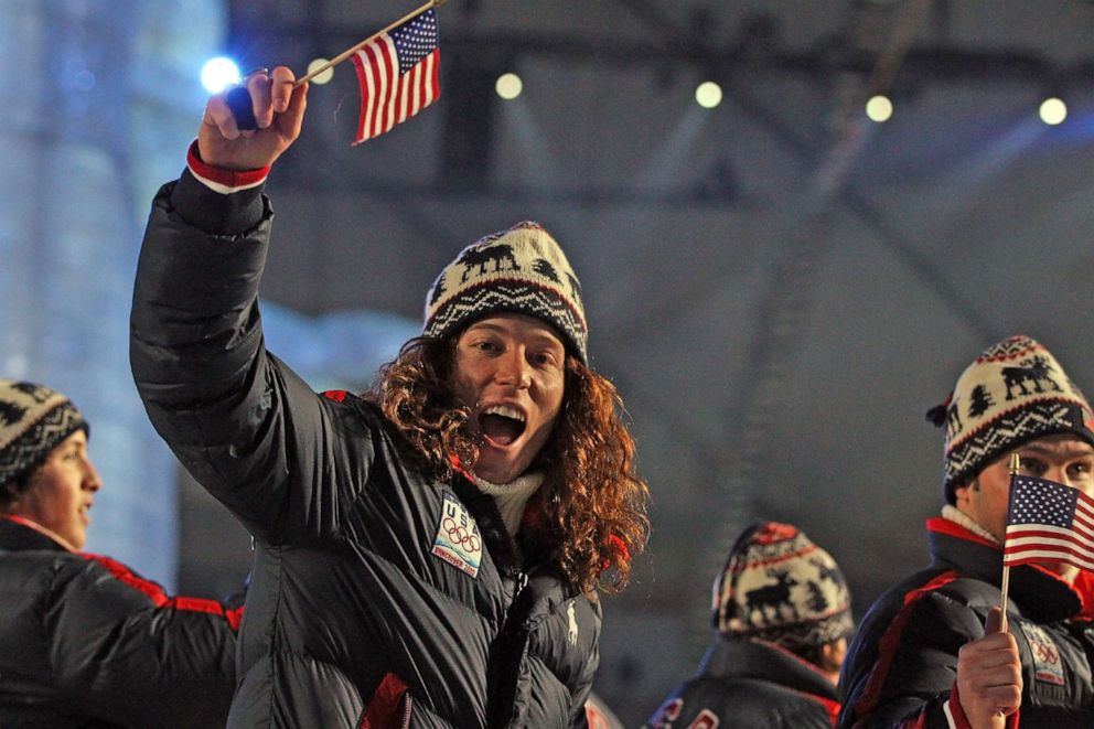 PHOTO: Shaun White enters the stadium during the Opening Ceremony of the 2010 Vancouver Winter Olympics on Feb. 12, 2010 in Vancouver, Canada.