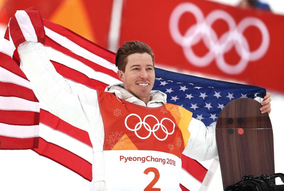 PHOTO: Gold medalist Shaun White poses during the victory ceremony for the Snowboard Men's Halfpipe Final on day five of the PyeongChang 2018 Winter Olympics on Feb. 14, 2018 in Pyeongchang, South Korea.