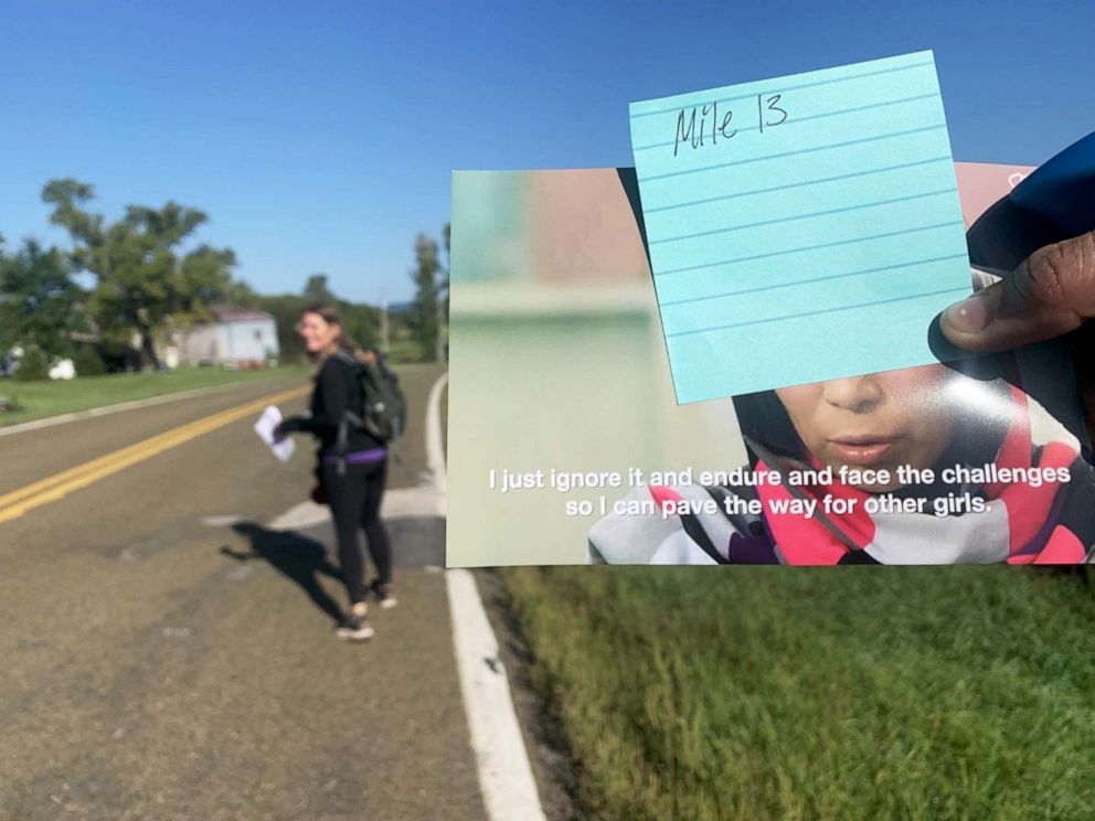 PHOTO: Jahna Cook and Danielle Jefko held a hike in Madison, Wisconsin, on Sept. 5, 2021, to raise awareness and funds for Ascend, anon-profit organization working in Afghanistan to empower young women.