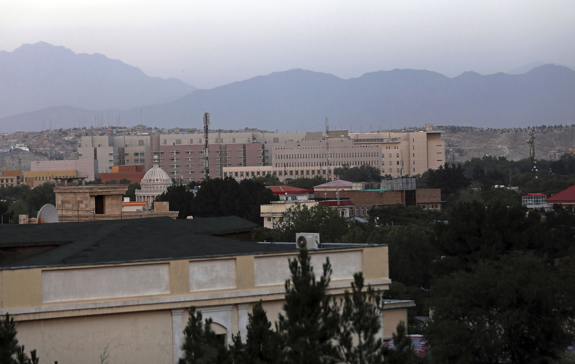 PHOTO: The U.S. Embassy dominates the skyline in the city of Kabul, Afghanistan, July 3, 2021.