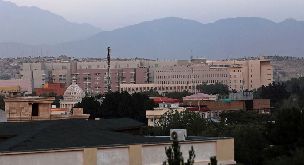 PHOTO: The U.S. Embassy dominates the skyline in the city of Kabul, Afghanistan, July 3, 2021.