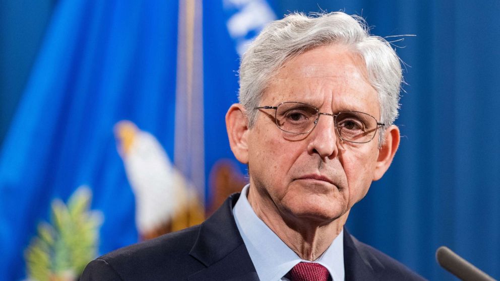 PHOTO: Attorney General Merrick B. Garland announces a lawsuit against the state of Georgia over its voting restrictions at the Department of Justice in Washington, 25 June 2021.