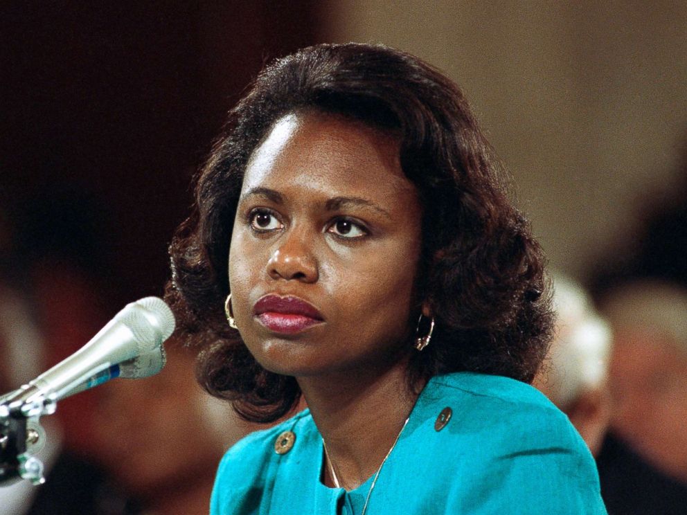 PHOTO: University of Oklahoma law professor Anita Hill testifies before the Senate Judiciary Committee on the nomination of Clarence Thomas to the Supreme Court on Capitol Hill in Washington, Oct. 11, 1991.
