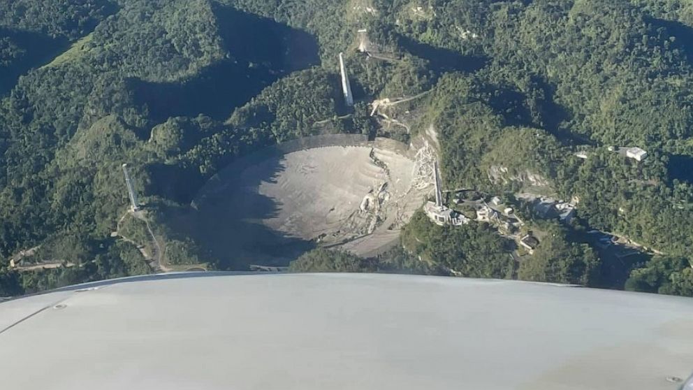 PHOTO: In this undated file photo, the collapse of the Arecibo Observatory is shown.