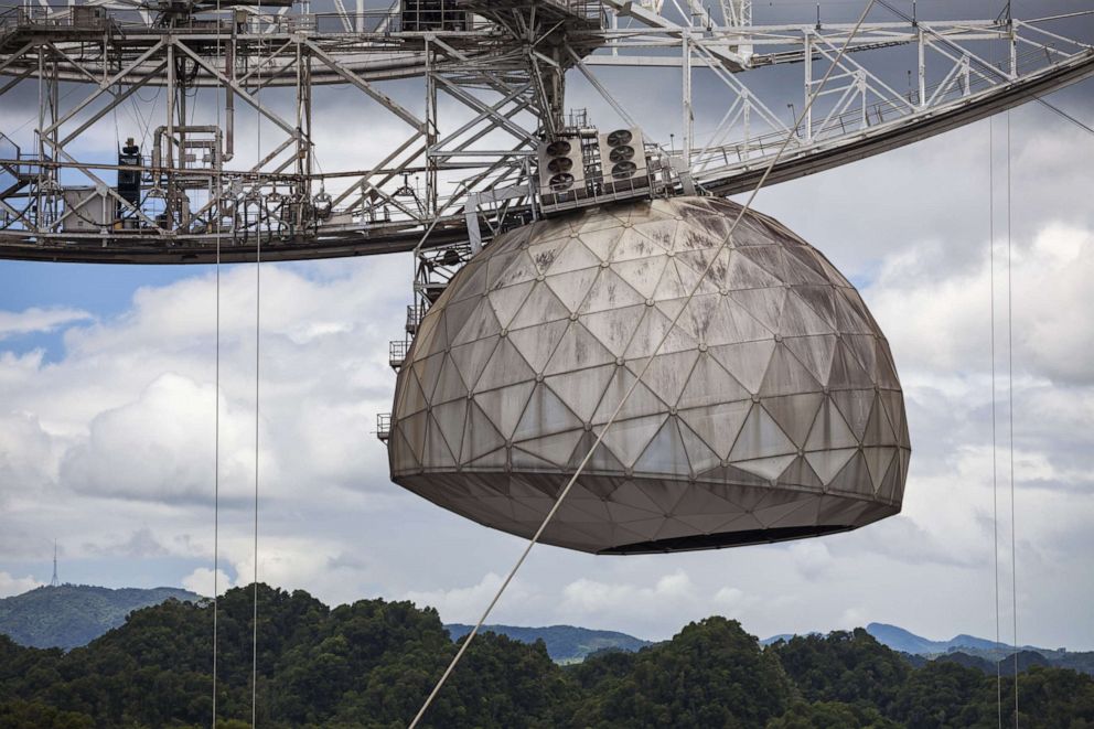 PHOTO: The one-time world's largest single-dish radio telescope, the Arecibo Observatory in Arecibo, Puerto Rico, is pictured on July 9, 2012.