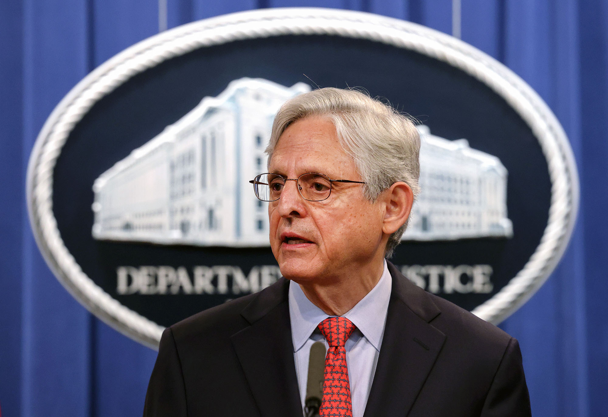 PHOTO: U.S. Attorney General Merrick Garland announces a federal investigation of the City of Phoenix and the Phoenix Police Department during a news conference at the Department of Justice in Washington, August 05, 2021.