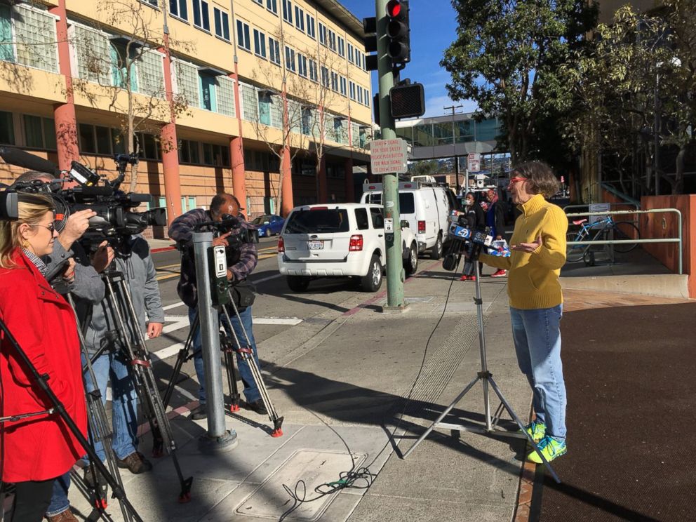 PHOTO: Oakland Police Chief Anne E. Kirkpatrick visits a 6 year-old girl struck by celebratory gun fire during New Year’s Eve celebrations at UCSF Benioff Children's Hospital Oakland in Oakland, Calif., Jan. 1, 2019.