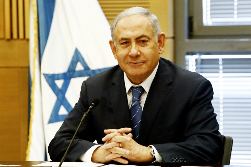 PHOTO: Benjamin Netanyahu, Israel's prime minister, pauses while making a statement to the media at the Knesset in Jerusalem, Israel, Sept. 23, 2019. 