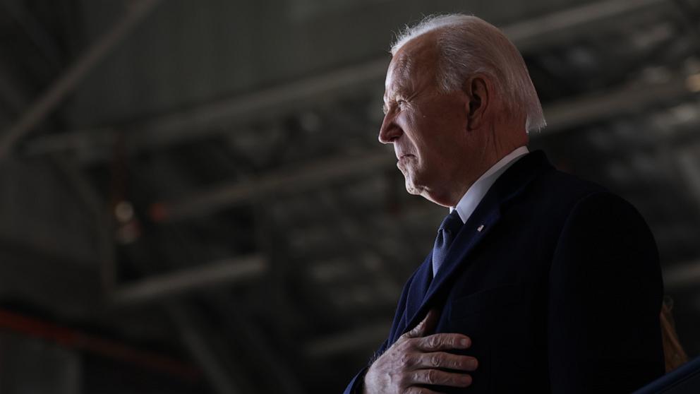 PHOTO: Former President Joe Biden gestures while arriving at Joint Base Andrews following inauguration ceremonies in Joint Base Andrews, Md., Jan. 20, 2025.