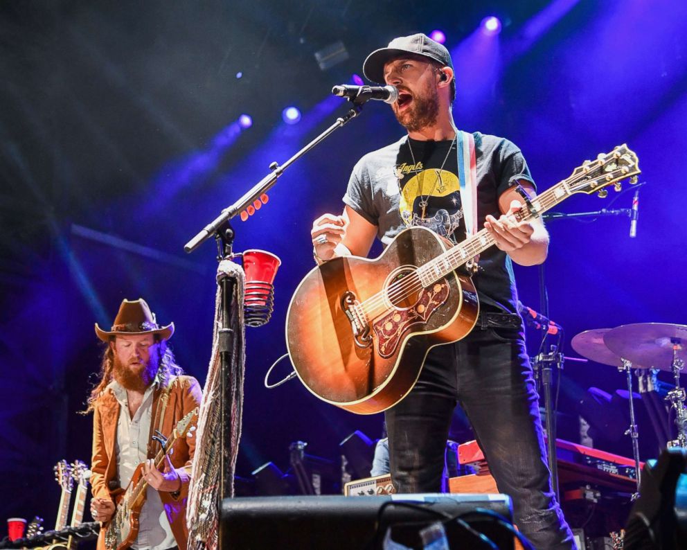 PHOTO: John Osborne and TJ Osborne of Brothers Osborne perform at the Seven Peaks Festival, Sept. 1, 2018, in Buena Vista, Colorado.