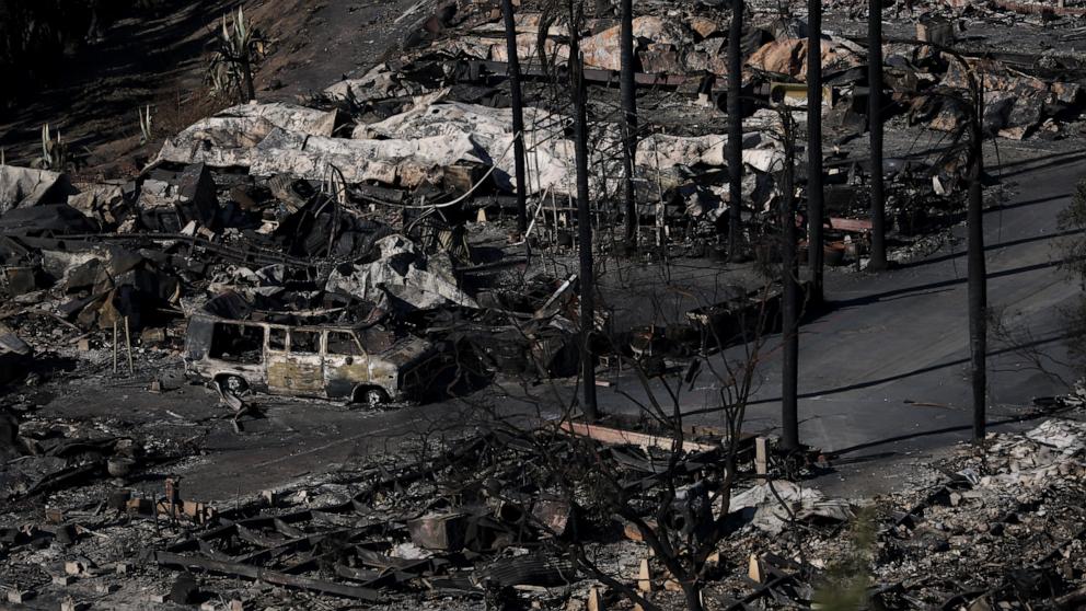 PHOTO: A view of the Pacific Palisades Bowl Mobile Estates that was destroyed by the Palisades Fire in Los Angeles, Jan. 12, 2025.