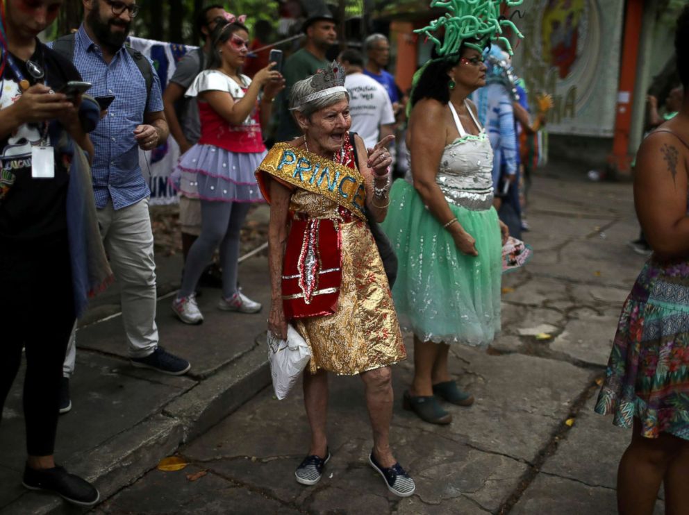 PHOTO: Revelers take part in the annual block party "Loucura Suburbana" organized by the Nise da Silveira mental health institute during carnival festivities in Rio de Janeiro, Brazil, Feb. 28, 2019. 